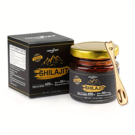 Himalayan Shilajit Resin Gold Grade — 85+ Trace Minerals & High Fulvic Acid | Pure Authentic Ayurvedic Energy Stamina & Cognitive Support Supplement | Natural Unprocessed Resin with Measuring Spoon