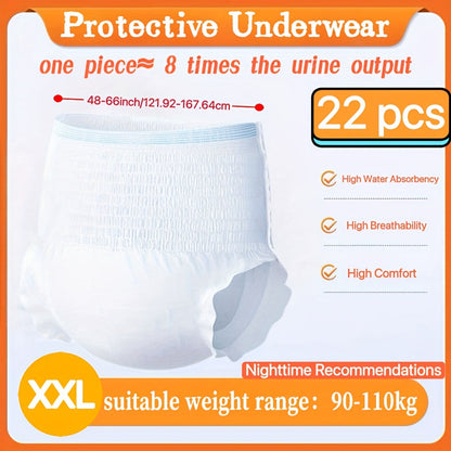 Disposable Incontinence Underwear for Seniors – High Absorbency Leak-Proof Pull-On Briefs, Ultra-Thin Breathable Soft Cotton for Men & Women, Home Care & Overnight Use