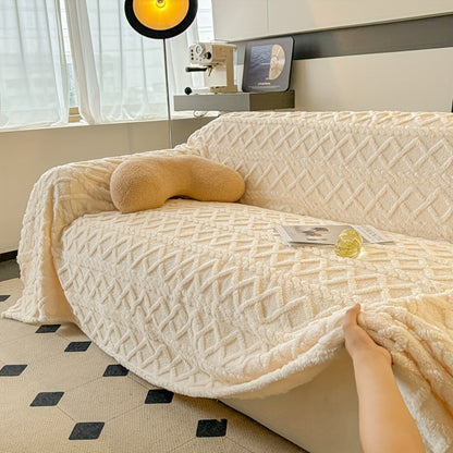 Sofa Cover Soft Polyester Velvet Bohemian Jacquard Throw for 3 or 4-Seater Sofas in Five Colors
