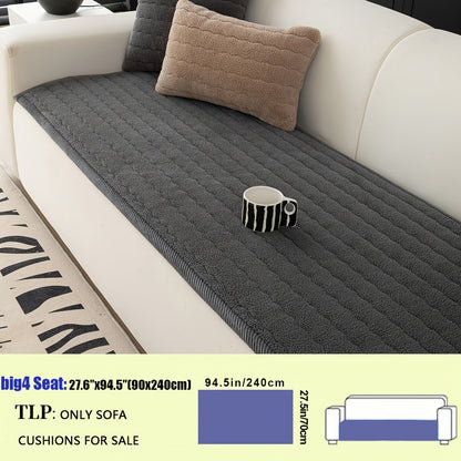 Sofa Cover Bohemian Short-Plush Quilted Panels for Armrest, Backrest and 2 to Large 4-Seater Sofas