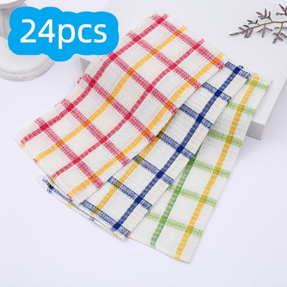 24-Piece Square Kitchen Cleaning Cloth Set in Random Assorted Patterns for Dishes, Counters and Home Use