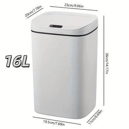 Motion-Activated Touchless Trash Can with Lid – Smart Sensor Waste Bin for Kitchen, Bathroom, Office & Home, Minimalist Rectangular Design, Battery Powered, 3-4 Gallon