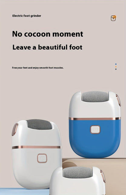 Rechargeable Electric Foot File with Two or Three Roller Heads in White Standard or Pink Upgraded Checkout