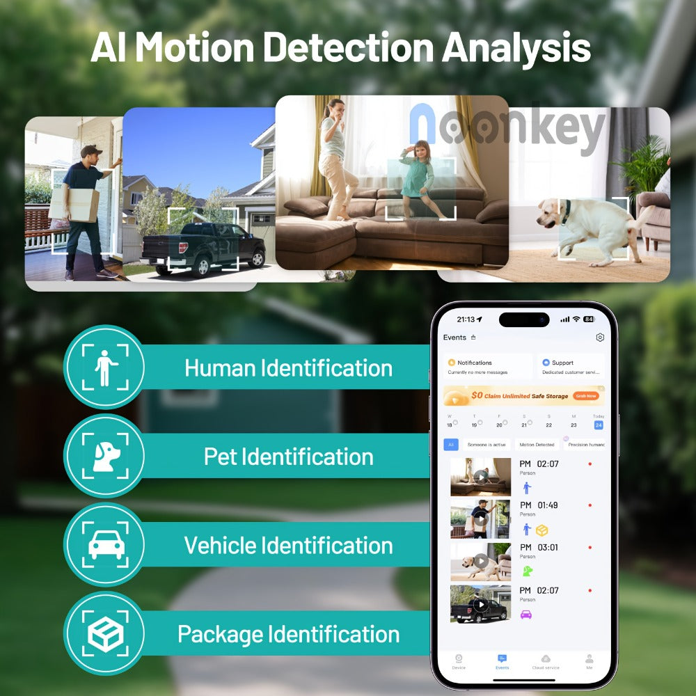 Security Camera 2K Window-Mount Model with Dual-Band WiFi, Color Night Vision and Person Pet Vehicle Detection