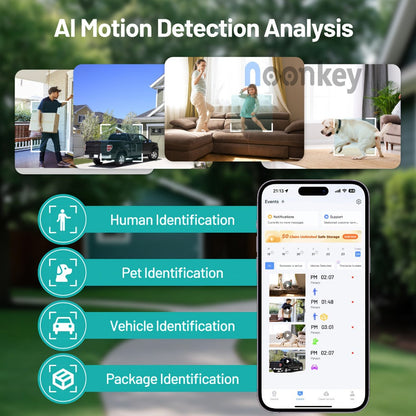 Security Camera 2K Window-Mount Model with Dual-Band WiFi, Color Night Vision and Person Pet Vehicle Detection