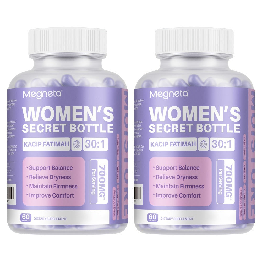 Women's Herbal Capsule Supplement with Five Named Botanicals in One-, Two- or Three-Bottle Packs