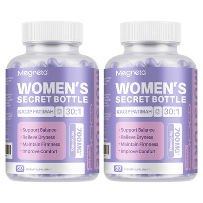 Women's Herbal Capsule Supplement with Five Named Botanicals in One-, Two- or Three-Bottle Packs