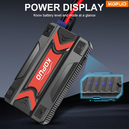 Car Jump Starter Power Bank 3-in-1 12V Battery Booster Charger LED Flashlight SOS for Cars Motorcycles SUVs Compact Emergency Starter Dead Battery in Seconds
