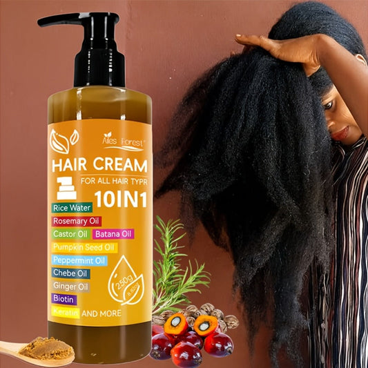 10-in-1 Hair Essence High Permeability Hair Care Film – Batana Rosemary Castor Oil Biotin & Keratin | Scalp Care Thickening Repair Treatment for Dry Damaged Hair | 250g Unisex