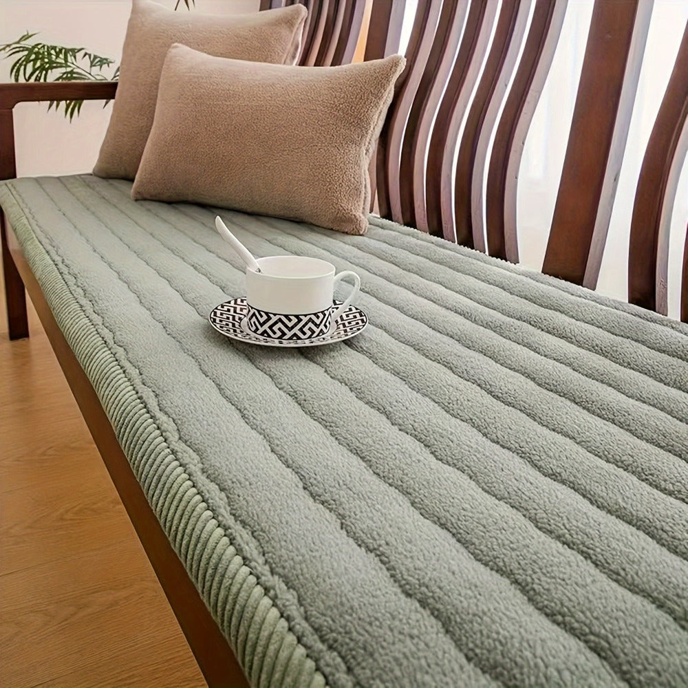 Sofa Cover Bohemian Short-Plush Quilted Panels for Armrest, Backrest and 2 to Large 4-Seater Sofas