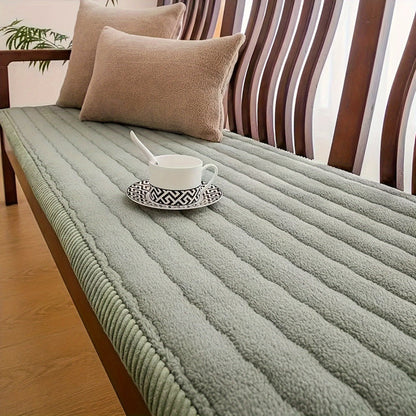 Sofa Cover Bohemian Short-Plush Quilted Panels for Armrest, Backrest and 2 to Large 4-Seater Sofas