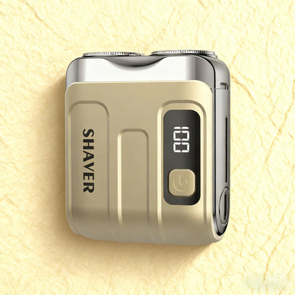 Electric Shaver Mini Dual-Head Rotary Razor with USB Charging, One-Button Control and Eleven Style Options