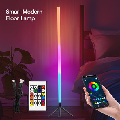 48.8-Inch RGB Tube Floor Lamp with Tripod Stand in One- or Two-Pack App and Remote Checkouts
