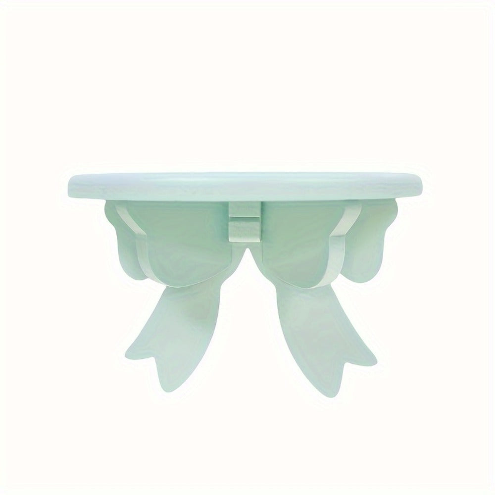 Bow-Shaped Floating Wall Shelf with 20 x 13 cm Pictured Size in Blue-and-Pink or Pink Options