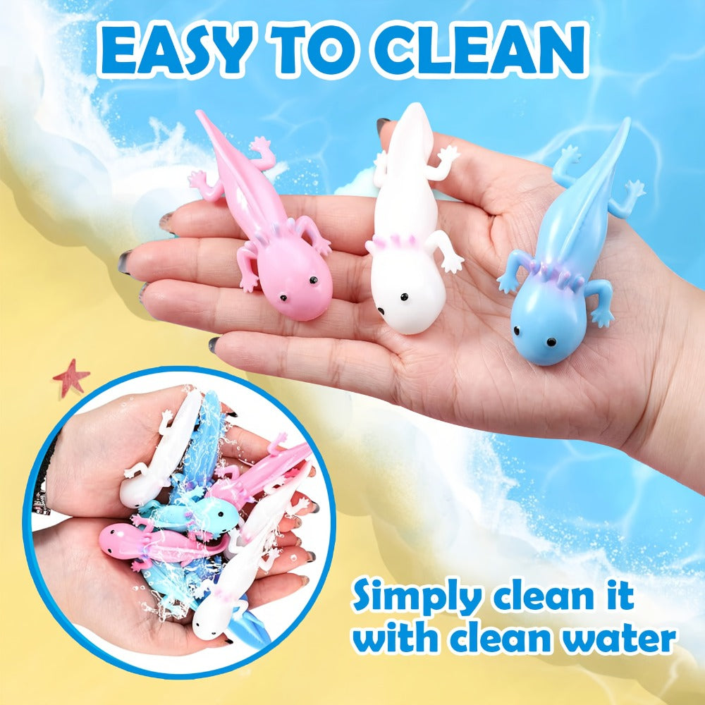Axolotl Slingshot Fidget Toy 24pcs Bulk Pack, Cute Axolotl Squishy Sensory Finger Puppet Toys for Kids Birthday Party Favors Goodie Bags Decorations, Axolotl Gifts for Children Boys Girls