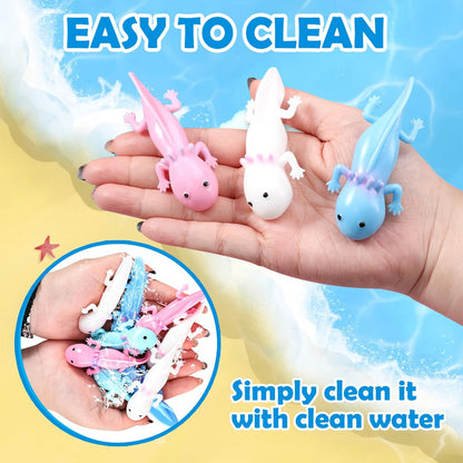 Axolotl Slingshot Fidget Toy 24pcs Bulk Pack, Cute Axolotl Squishy Sensory Finger Puppet Toys for Kids Birthday Party Favors Goodie Bags Decorations, Axolotl Gifts for Children Boys Girls
