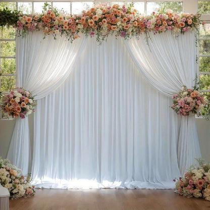 White Black Duo Backdrop Curtains 2 Pack 5x10Ft Wrinkle-Resistant Photo Background Fabric for Wedding, Birthday, Christmas, Halloween & Party Decoration – Reversible Dual Color Event Curtain Set