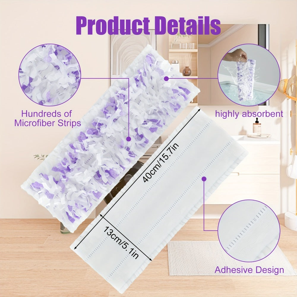 Twenty-Nine-Piece PowerMop-Style Disposable Refill Pad Pack with Purple Microfiber-Strip Surface