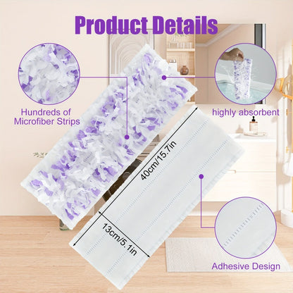 Twenty-Nine-Piece PowerMop-Style Disposable Refill Pad Pack with Purple Microfiber-Strip Surface