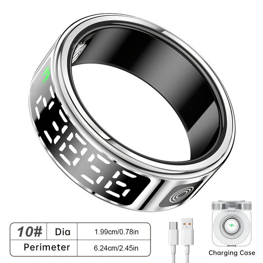 Stainless Steel Smart Ring | Fitness Monitor USB Charging Gift