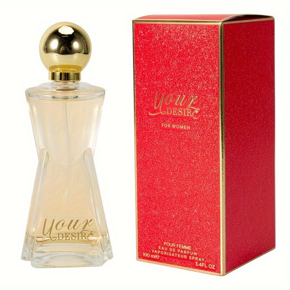 Women's Eau de Parfum 3.4oz Long-Lasting Floral Fruity Scent Orange Peach Jasmine Your Desire Luxury Perfume Spray for Women Gift Idea