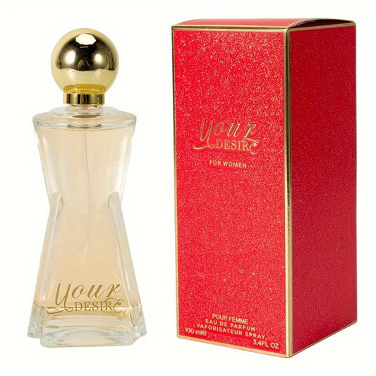 Women's Eau de Parfum 3.4oz Long-Lasting Floral Fruity Scent Orange Peach Jasmine Your Desire Luxury Perfume Spray for Women Gift Idea