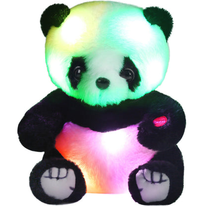 8-Inch Light-Up Panda Plush with Color-Changing LEDs, Soft Stuffed Body, Button Control and 2-AA Battery Compartment
