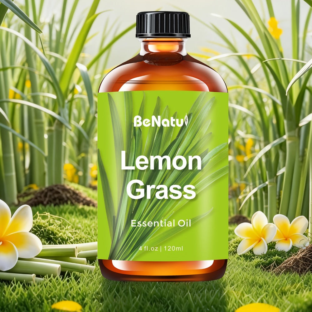 120ml Essential Oil Bottle with Frankincense, Lemon, Lemongrass or Rosemary Labels and 1- or 2-Bottle Options