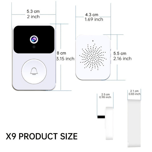 PIR Motion Video Doorbell Camera WiFi HD Night Vision with Two-Way Audio, Cloud & SD Card Storage, 2.4G App Control, Smart Wireless Doorbell for Home Security Intercom Apartment Front Door
