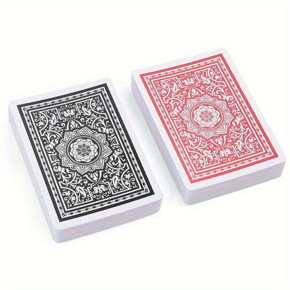 Twelve-Deck Jumbo Index Playing Card Set with Six Black and Six Red Poker-Size Decks for Table Games