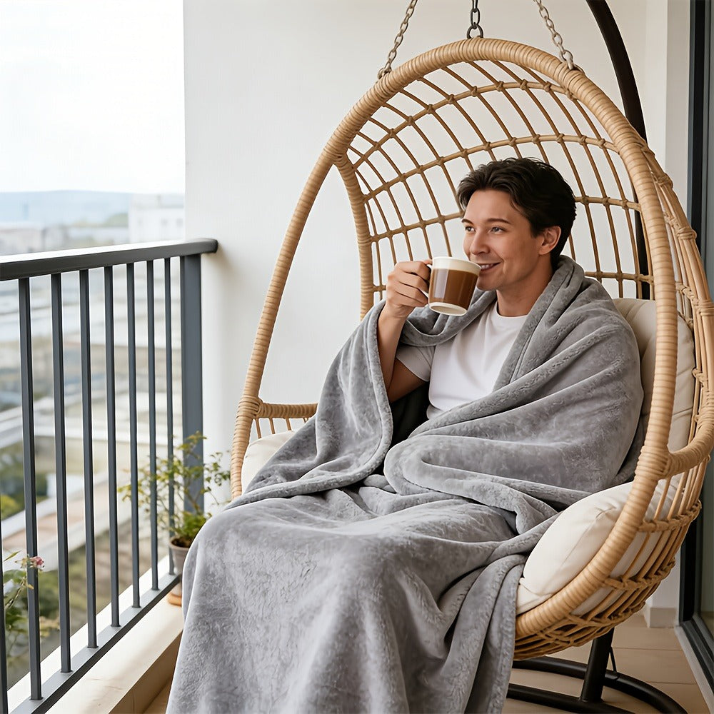 Shawl-Style Wearable Blanket with Inner Pocket, 177 x 154cm Pictured Size and Three Color Options