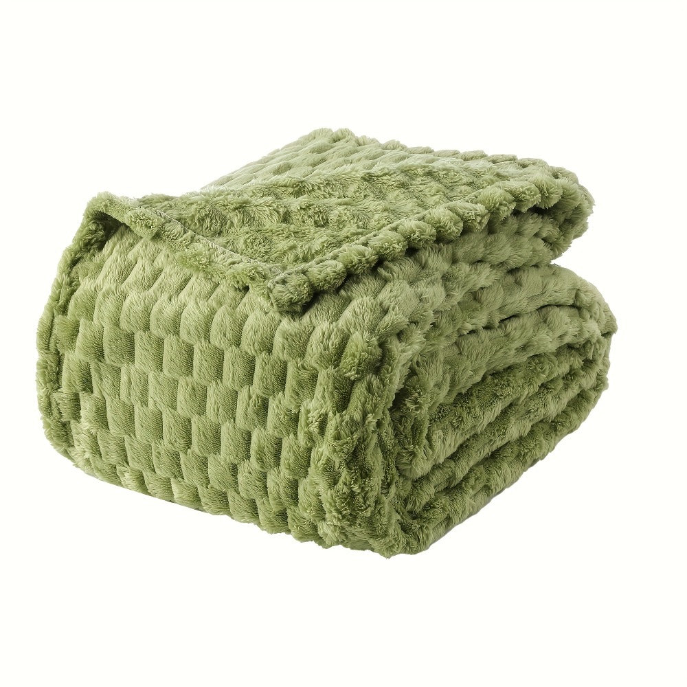 Quilted Flannel Throw Blanket – 180-200gsm Soft Warm All-Season Bed Cover, 17 Patterns, Rhinestone & Checker Designs, 2 Sizes