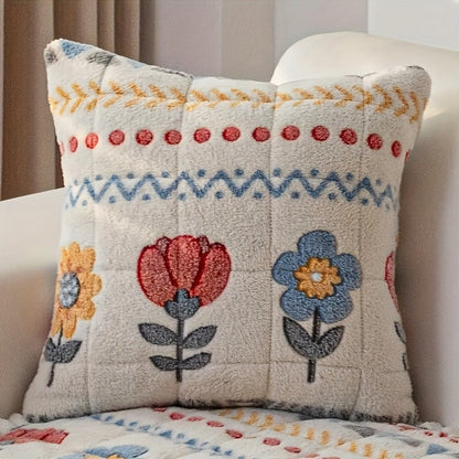 Sofa Cover 450 GSM Milk Velvet Bohemian Floral Print Panels for 2, 3 or 4 Seats and Pillowcase Options