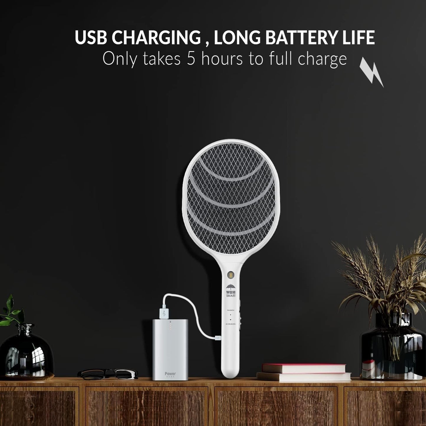 Electric Fly Swatter Racket Rechargeable 2-Pack – 3000V Bug Zapper with LED Light, USB Charging, Triple Safety Mesh for Indoor & Outdoor Mosquito Control