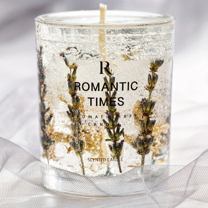 7.4oz Floral Glass Jar Candle with Single Wick and Botanical Detail in Rose, Lavender or Orange Styles