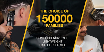 Hair Clippers & Beard Trimmer Set for Men - SUPRENT Professional Cordless Grooming Kit with T-Blade Trimmer