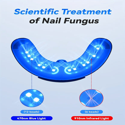 Nail Fungus Laser Treatment Device FDA Cleared - Blue Light 470nm & Infrared 910nm, 3/5/10 Min Timer