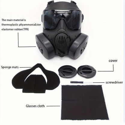 Plastic Tactical-Style Full-Face Costume Mask with Clear or Multicolor Lens Frame Options for Adults