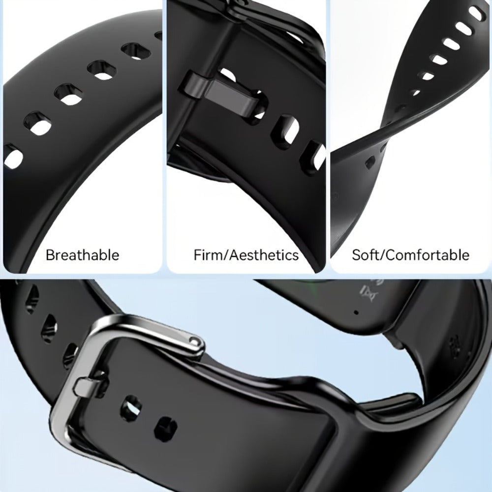 Couple's Set Smartwatch with Voice Assistant – Wireless Calling, Built-in Speaker, Music Control, Fitness Tracker – Matching His & Hers Gift Set Black Pink Silver – iPhone & Android Compatible