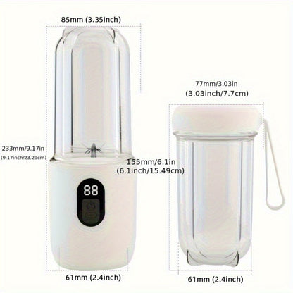 Portable Blender Family with Slim Digital Purple or White Models and Blue or Pink Double-Cup Options