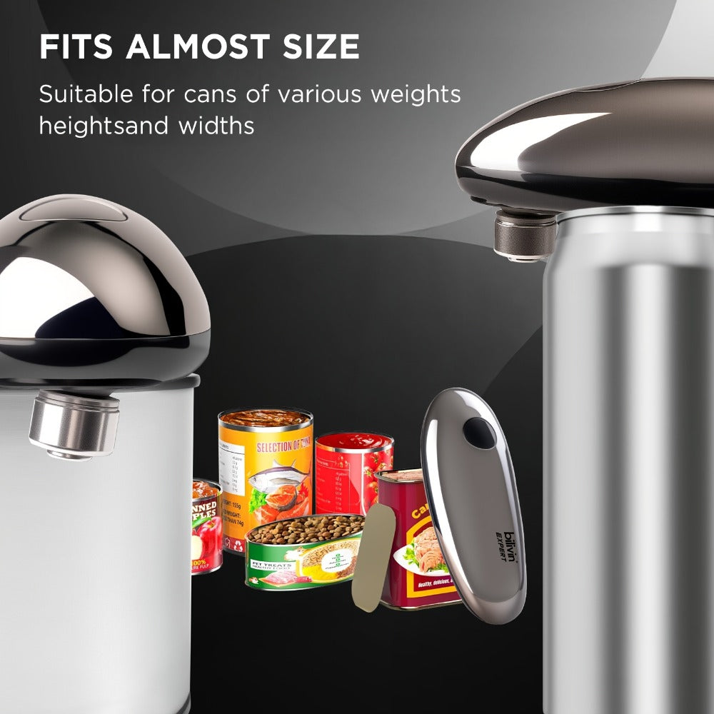 Electric Can Opener One Touch – Automatic 360° Rotation for All Can Sizes, Smooth Safe Edge, Battery Operated, Ideal for Seniors & Arthritic Hands, Kitchen Gadget
