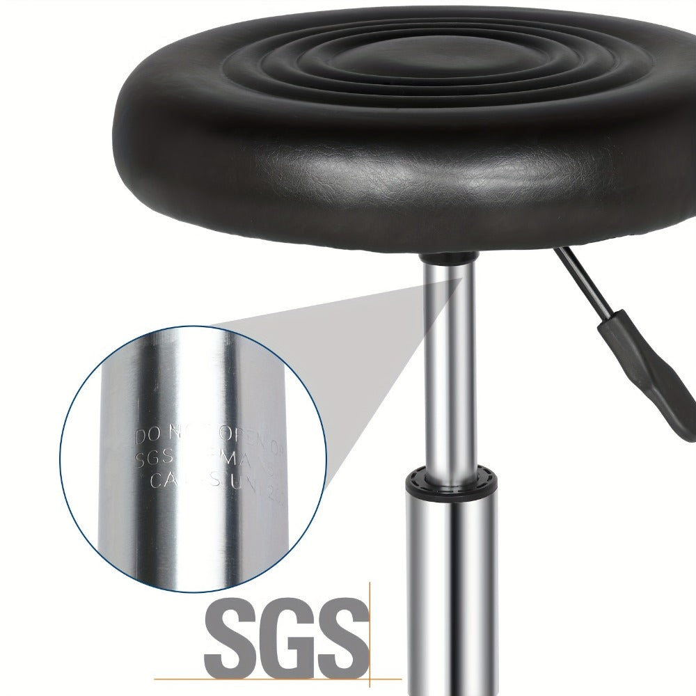 360 Swivel Bar Stool with Footrest Round Cushioned Sponge Seat Chrome Base Counter Stool Kitchen Island Home