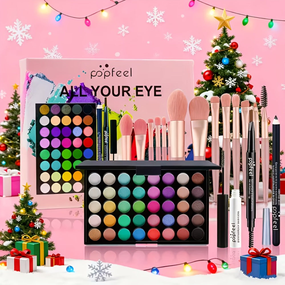 Makeup Kit with Foundation Blush Eyeshadow Palette Mascara and Brush for Women Beginners Gift
