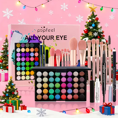 Makeup Kit with Foundation Blush Eyeshadow Palette Mascara and Brush for Women Beginners Gift