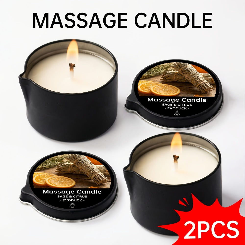 2 oz Massage Oil Candle in 18 Scent and Pack Options Including Jasmine, Lavender, Geranium and Vanilla