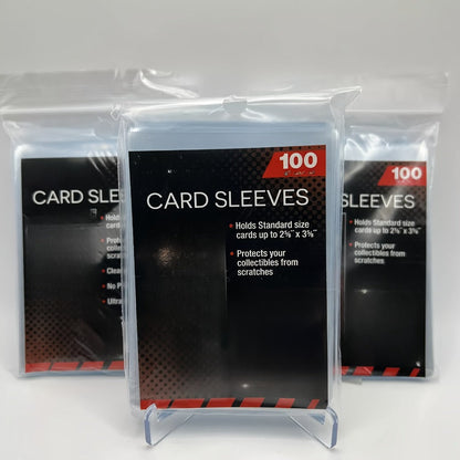 Five-Pack Clear Trading Card Sleeve Set with 100 Soft Sleeves per Pack in Standard 3 x 4-Inch Size