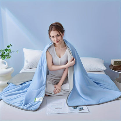 Summer Air Conditioning Blanket - Breathable Lightweight Knit Cooling Blanket for Hot Sleepers, Skin Friendly Solid Color Sweat Absorbent Throw, 100% Polyester, Machine Washable Bed Blanket