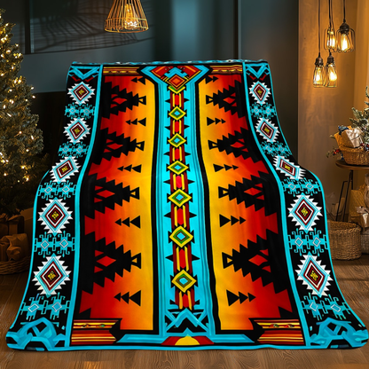 Tribal-Pattern Flannel Throw Blanket in Exact 30 x 40-Inch and 60 x 80-Inch Checkout Sizes