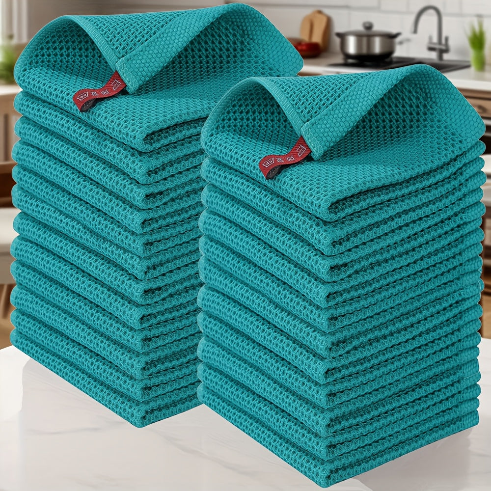 Kitchen Dish Cloths 23pcs 100% Cotton Waffle Weave Ultra Dish Towels 12x12 Inch for Cooking Cleaning Wiping Hands Kitchen Decor Gift