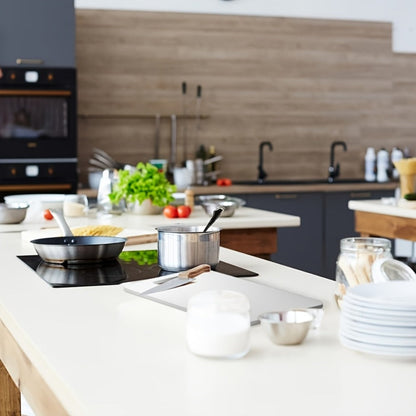 Cutting Board Three-Piece Stainless Steel Set with Rounded Corners, Carry Handles and Three Sizes